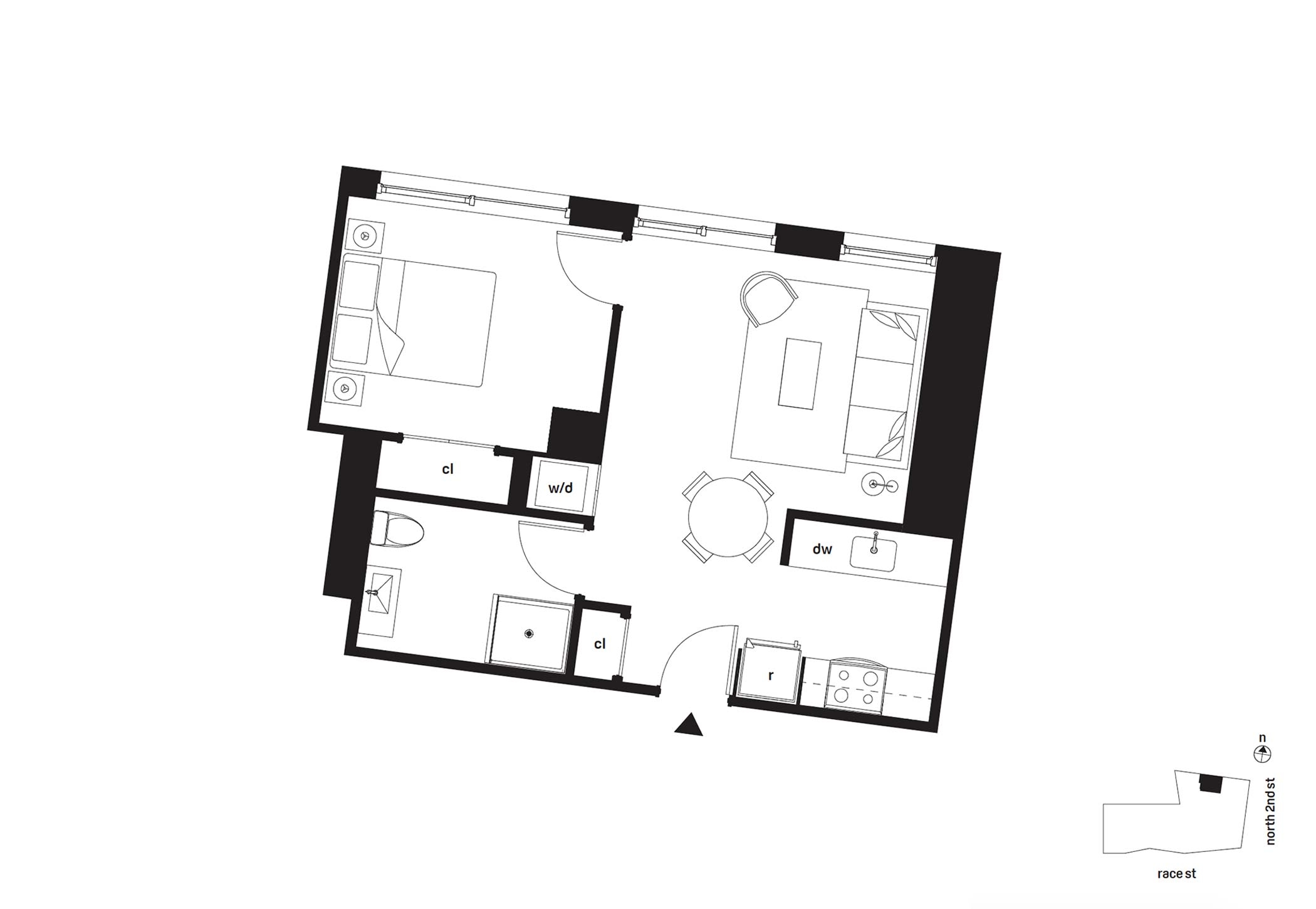 Bridge on Race One Bedroom Floor Plan